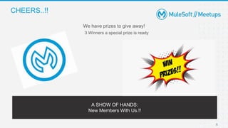 CHEERS..!!
We have prizes to give away!
3 Winners a special prize is ready
5
A SHOW OF HANDS:
New Members With Us.!!
 