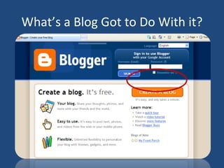 What’s a Blog Got to Do With it?
 