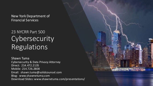 Nydfs 23 Nycrr 500 Cybersecurity Requirements