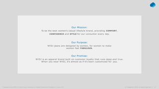 12© Capgemini 2018. All rights reserved |
Our Mission:
To be the best women’s casual lifestyle brand, providing COMFORT,
CONFIDENCE and STYLE for our consumer every day.
Our Purpose:
NYDJ jeans are designed by women, for women to make
women feel FABULOUS.
Our Promise:
NYDJ is an apparel brand built on customer loyalty that runs deep and true.
When you wear NYDJ, it’s almost as if it’s been customized for you.
12© Capgemini 2019. All rights reserved |Capgemini and NYDJ: A Multi-Cloud Approach to Digital Experience Excellence | June 2019
 