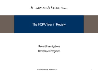 The FCPA Year in Review ,[object Object],[object Object]