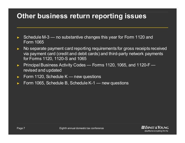 service center compliance and tax return reporting recent developmen form 1120 schedule b