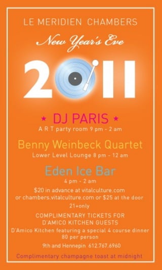 Le Meridien Chambers New Year's Eve 2011