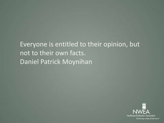 Everyone is entitled to their opinion, but
not to their own facts.
Daniel Patrick Moynihan
 
