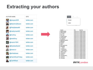 #NYKLondon
Extracting your authors
 