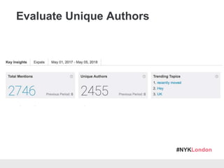 #NYKLondon
Evaluate Unique Authors
 