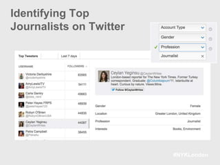 #NYKLondon
Identifying Top
Journalists on Twitter
 