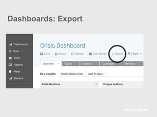 #NYKLondon
Dashboards: Export
 