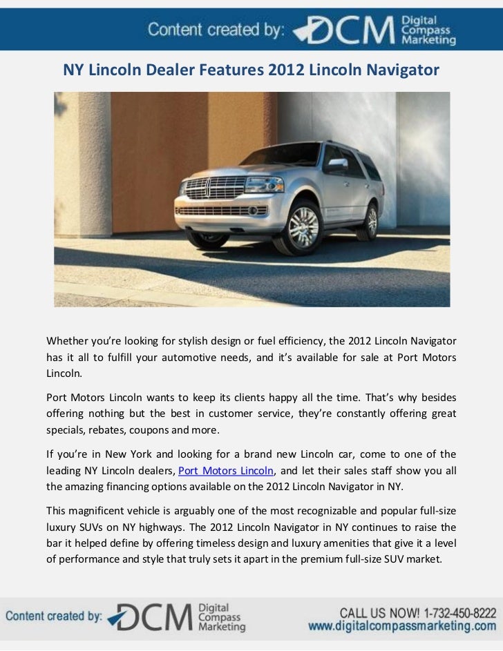 Ny Lincoln Dealer Features 2012 Lincoln Navigator