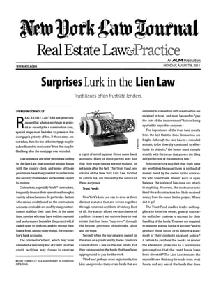 Lenders Beware of the New York Lien Law!