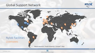 CONFIDENTIAL
9 October 2019 3
Global Support Network
Nylok Facilities
Licensees
North America | South America | Europe | Asia
 