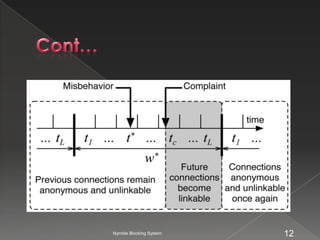 Nymble Blocking System   12
 