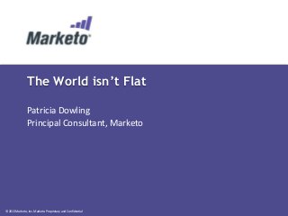 The World isn’t Flat
Patricia Dowling
Principal Consultant, Marketo

© 2013 Marketo, Inc. Marketo Proprietary and Confidential

 