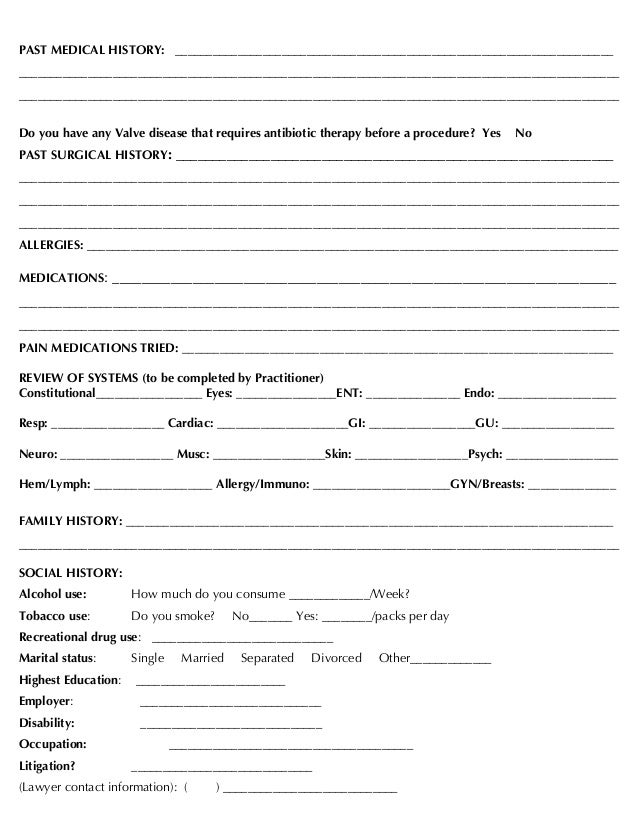 New York Pain Care Comprehensive Pain Questionnaire