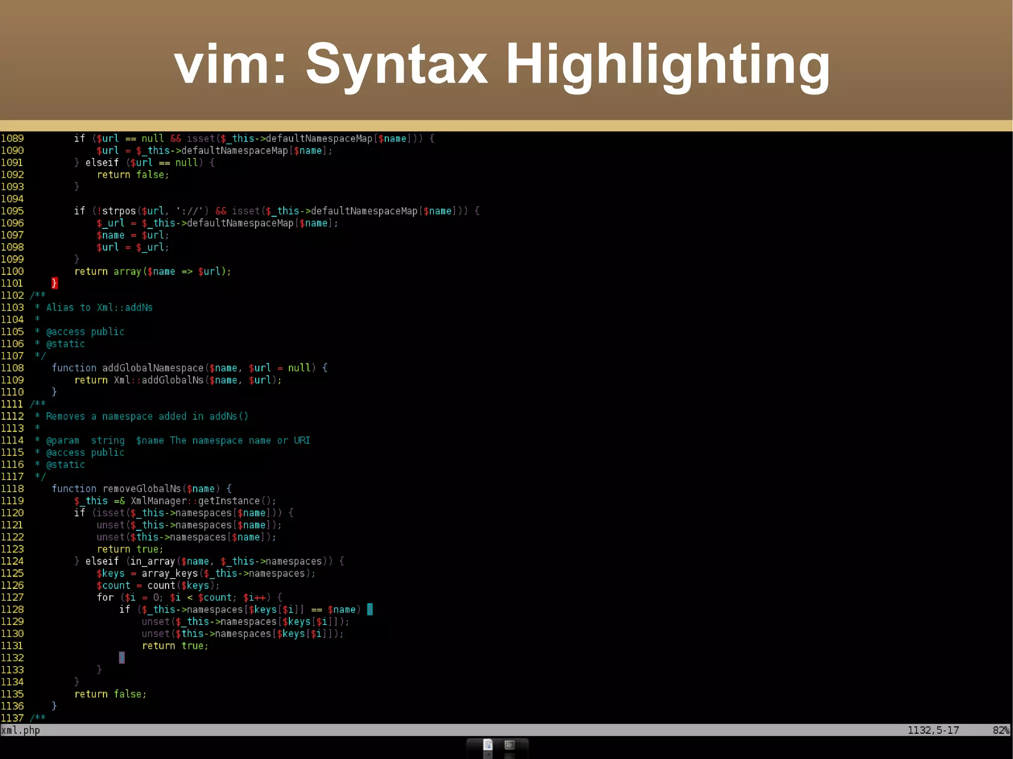 vim: Syntax Highlighting 
