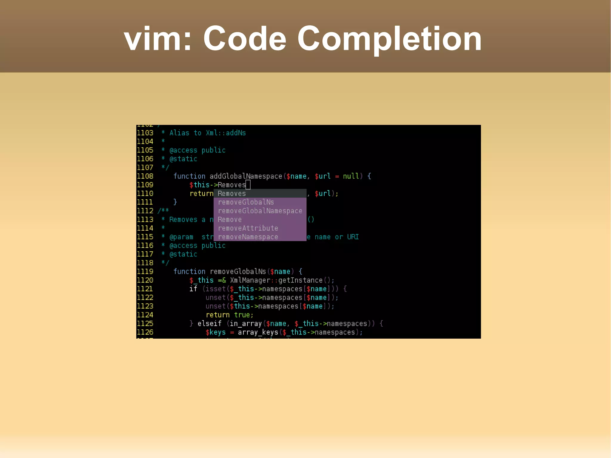 vim: Code Completion 