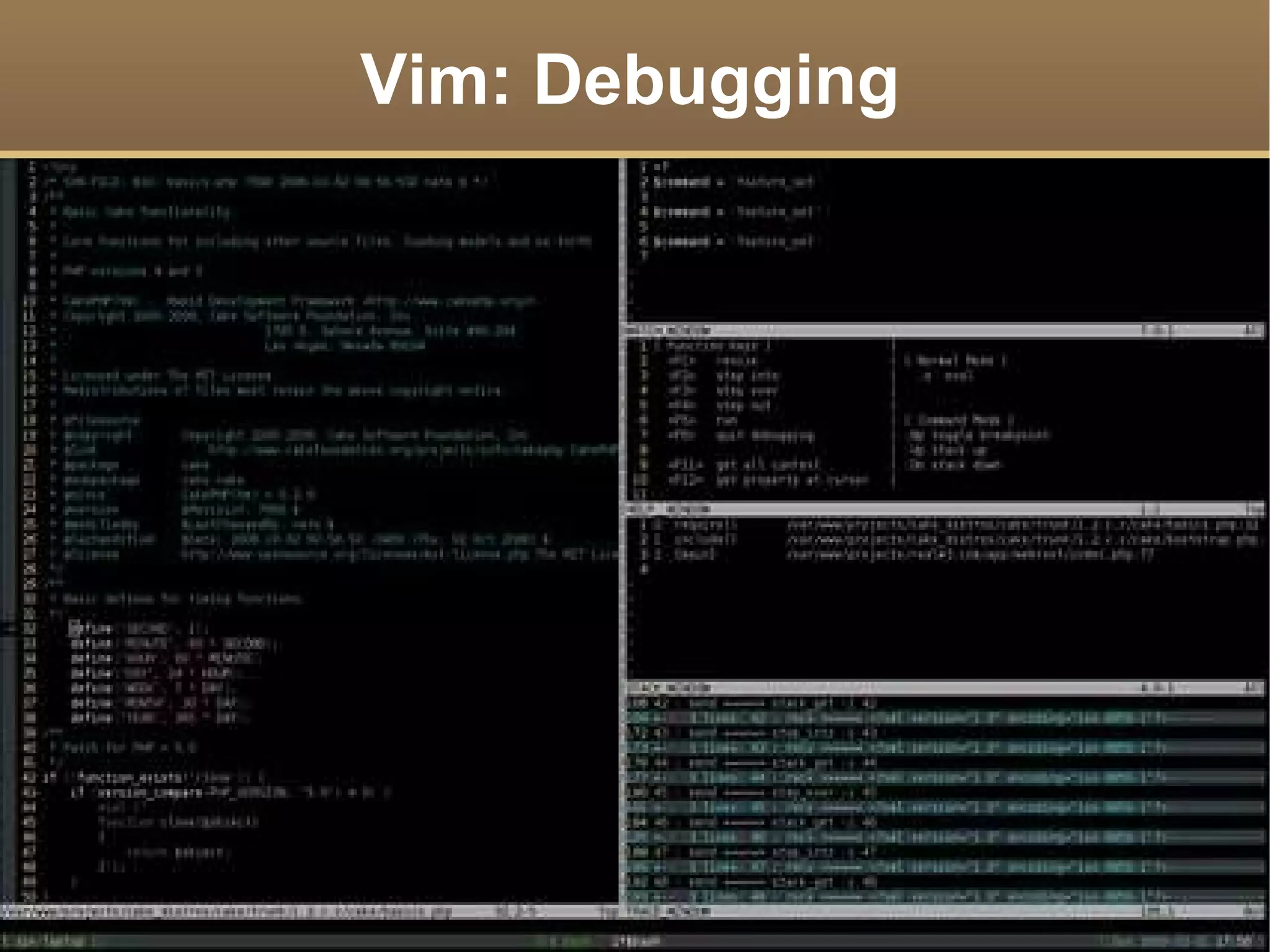 Vim: Debugging 