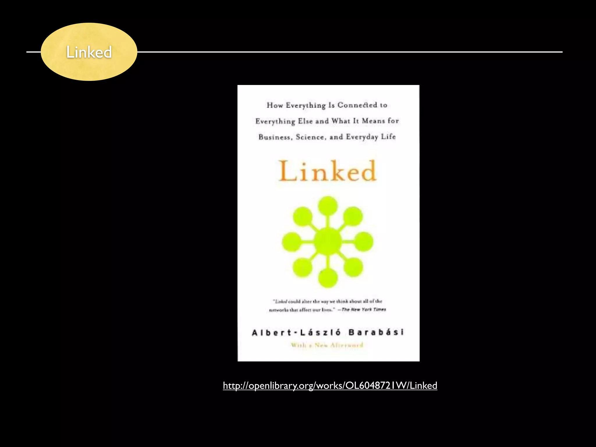 Linked




         http://openlibrary.org/works/OL6048721W/Linked
 