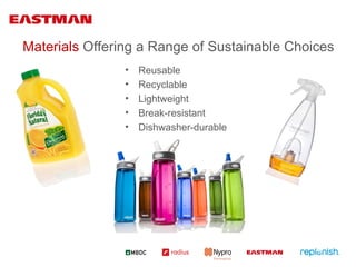 Materials  Offering a Range of Sustainable Choices Reusable Recyclable Lightweight Break-resistant Dishwasher-durable 