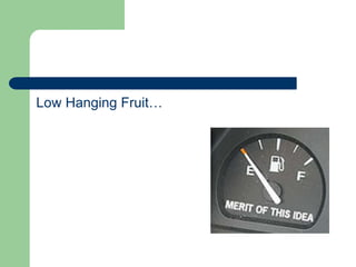 Low Hanging Fruit…
 