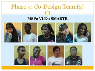 Phase 4: Co-Design Team(s)
MSP2 VLEs: SMARTR
 
