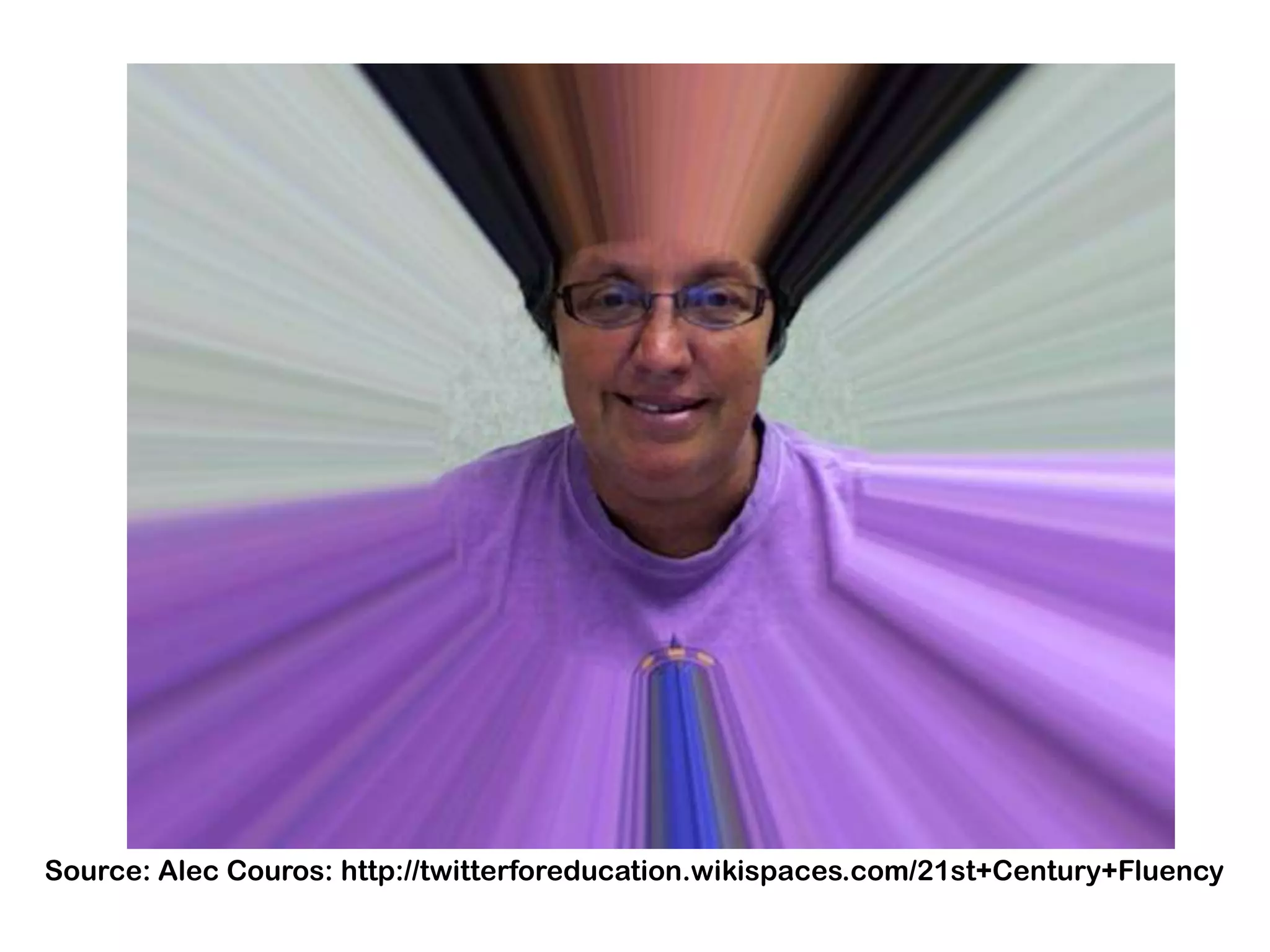    The Networked TeacherSource: Alec Couros: http://twitterforeducation.wikispaces.com/21st+Century+Fluency