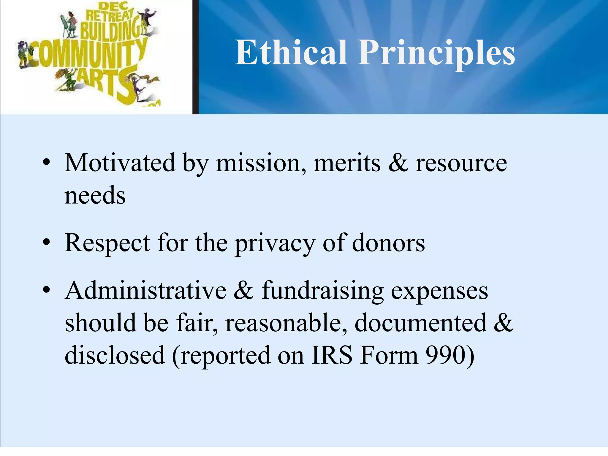 Fund Development ResponsibilitiesAccountabilityEthical PrinciplesOversightParticipation