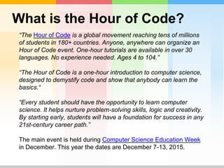 NYSCATE HV 2015 Scratch Hour of Code | PPTX