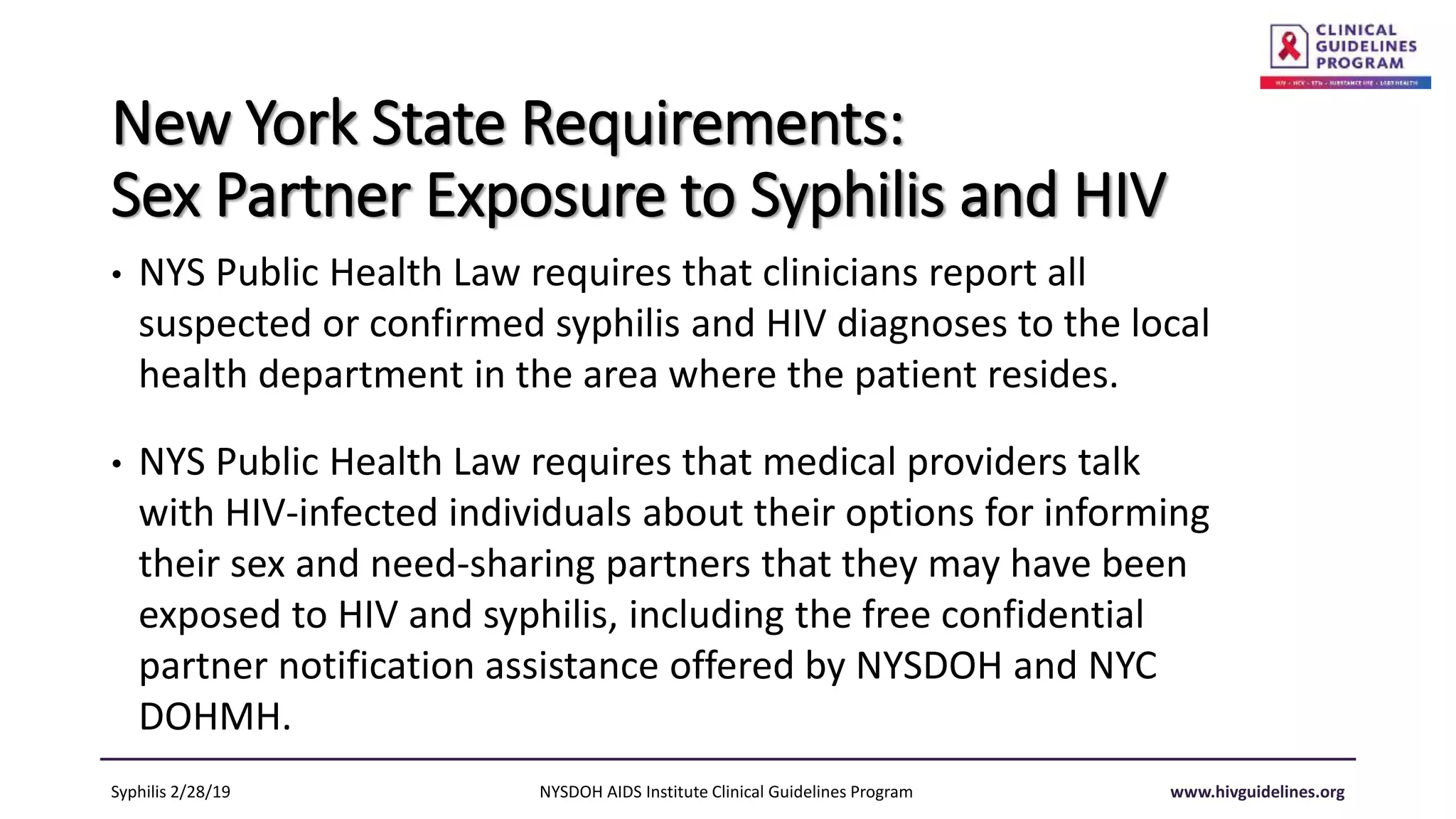 NYSDOH AI Management of Syphilis in Patients with HIV | PPTX