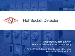 Hot Socket Detector
Prepared by Tom Lawton
TESCO – The Eastern Specialty Company
For the NY State Electric Meter Engineers Committee
Wednesday, October 11, 2017
 