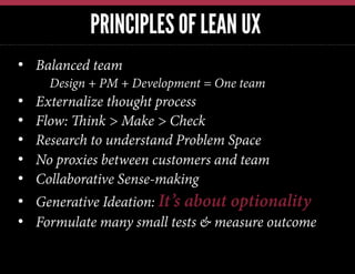 Introduction to Lean Startup & Lean User Experience Design 