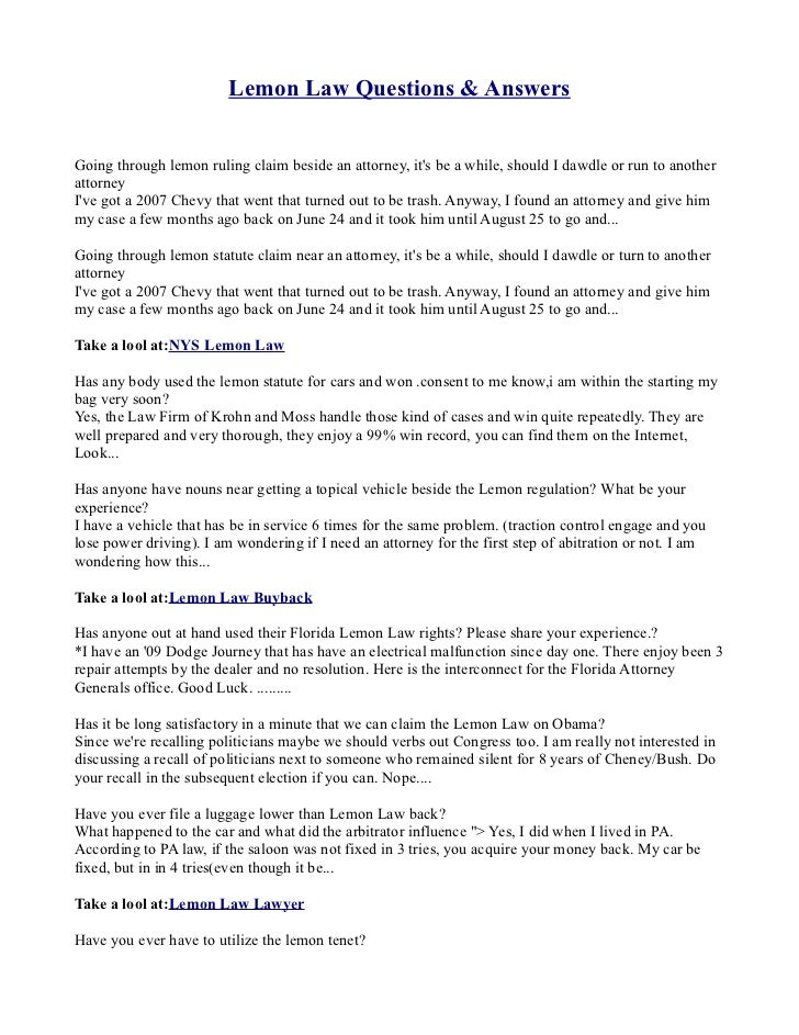 nys lemon law florida lemon law
