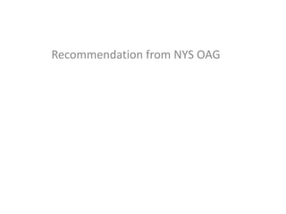 Recommendation from NYS OAG  