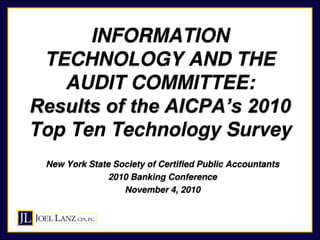 Top IT Concerns of Audit Committees