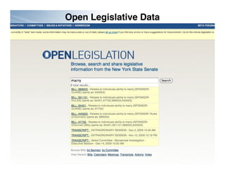 Open Legislative Data
 