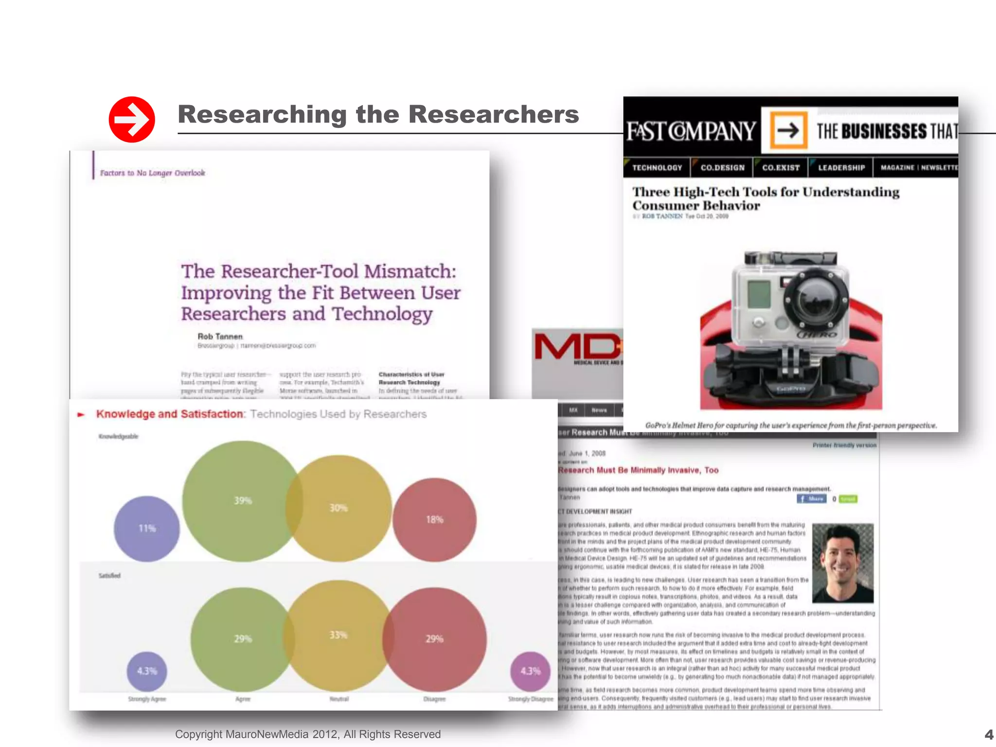 Researching the Researchers




Copyright MauroNewMedia 2012, All Rights Reserved   4
 