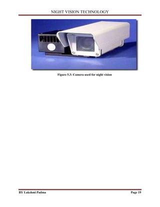 NIGHT VISION TECHNOLOGY
BY Lakshmi Padma Page 19
Figure 5.3: Camera used for night vision
 