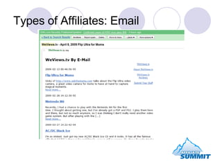 Types of Affiliates: Email 
