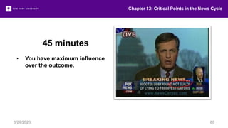 45 minutes
• You have maximum influence
over the outcome.
Chapter 12: Critical Points in the News Cycle
3/26/2020 80
 