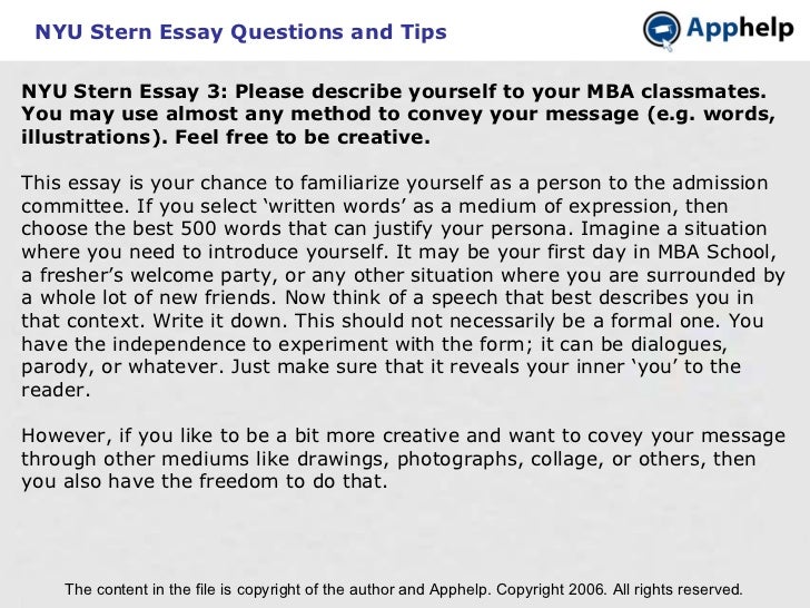 nyu admission essay questions