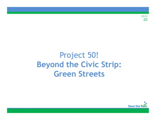 2/6/12
                            25




     Project 50!
     P j
Beyond the Civic Strip:
  y                  p
    Green Streets
 
