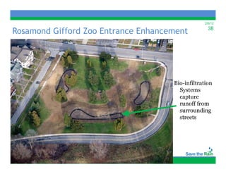 2/6/12

Rosamond Gifford Zoo Entrance Enhancement          38




                                     Bio-infiltration
                                       Systems
                                       capture
                                       runoff from
                                       surrounding
                                       streets
 