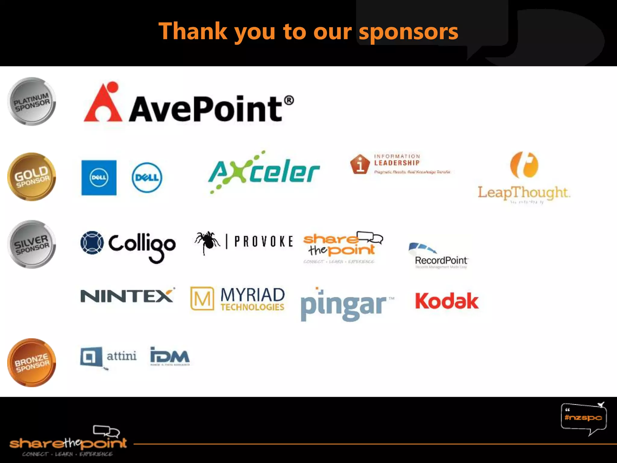 Thank you to our sponsors
 