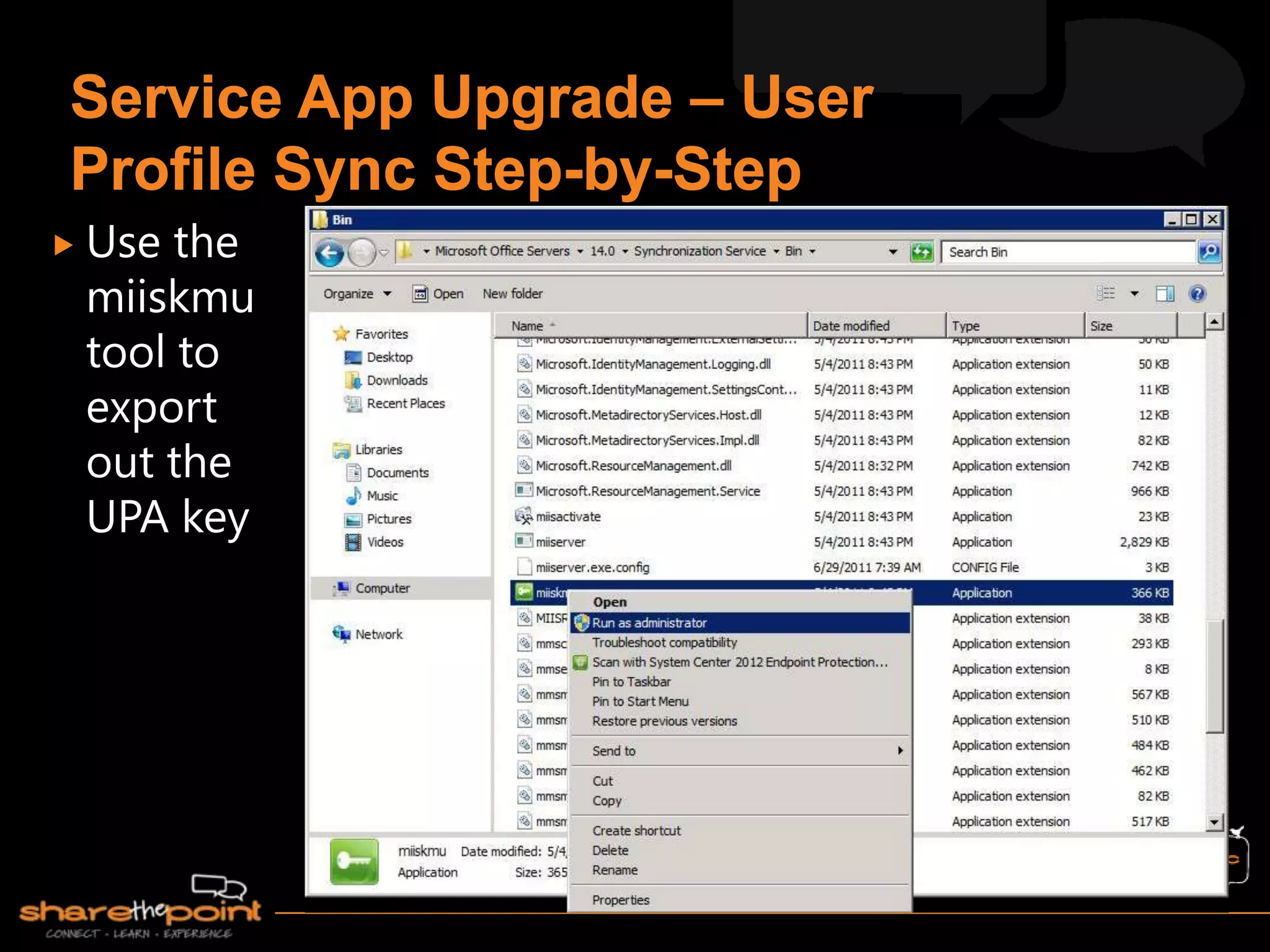  Use the
 miiskmu
 tool to
 export
 out the
 UPA key
 