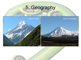 5. Geography Mount Ruapehu Mount Cook 