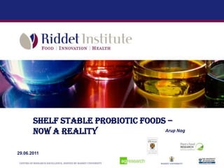 Shelf stable probiotic foods –
Now a reality Arup Nag
29.06.201129.06.2011
 
