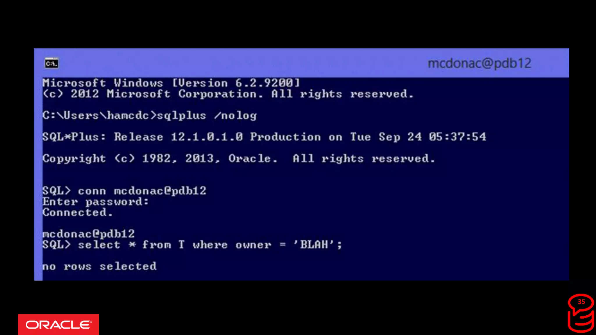 Copyright © 2017, Oracle and/or its affiliates. All rights reserved.
35
 