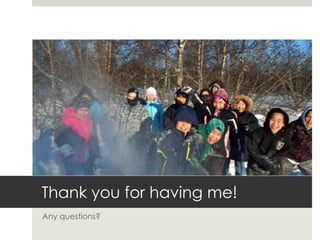 Thank you for having me!
Any questions?
 