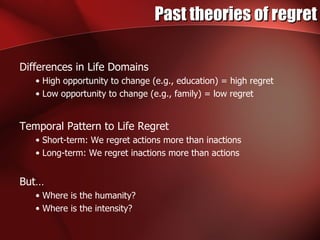 Understanding Real-Life Regret | PPT