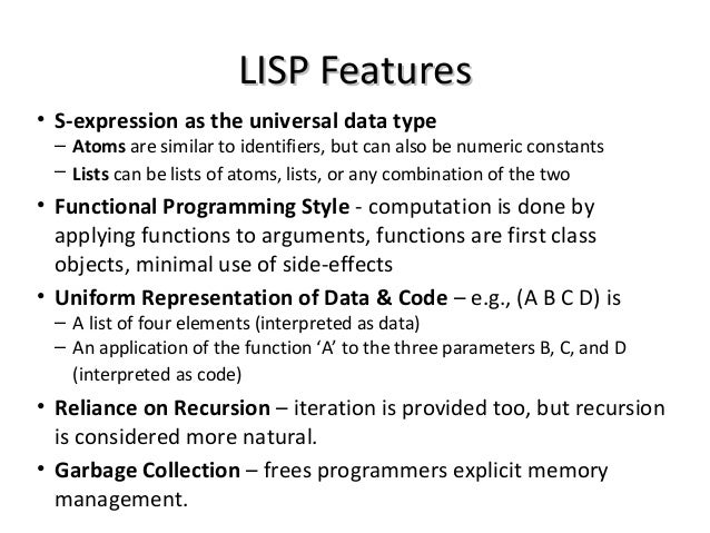 Lisp and scheme i